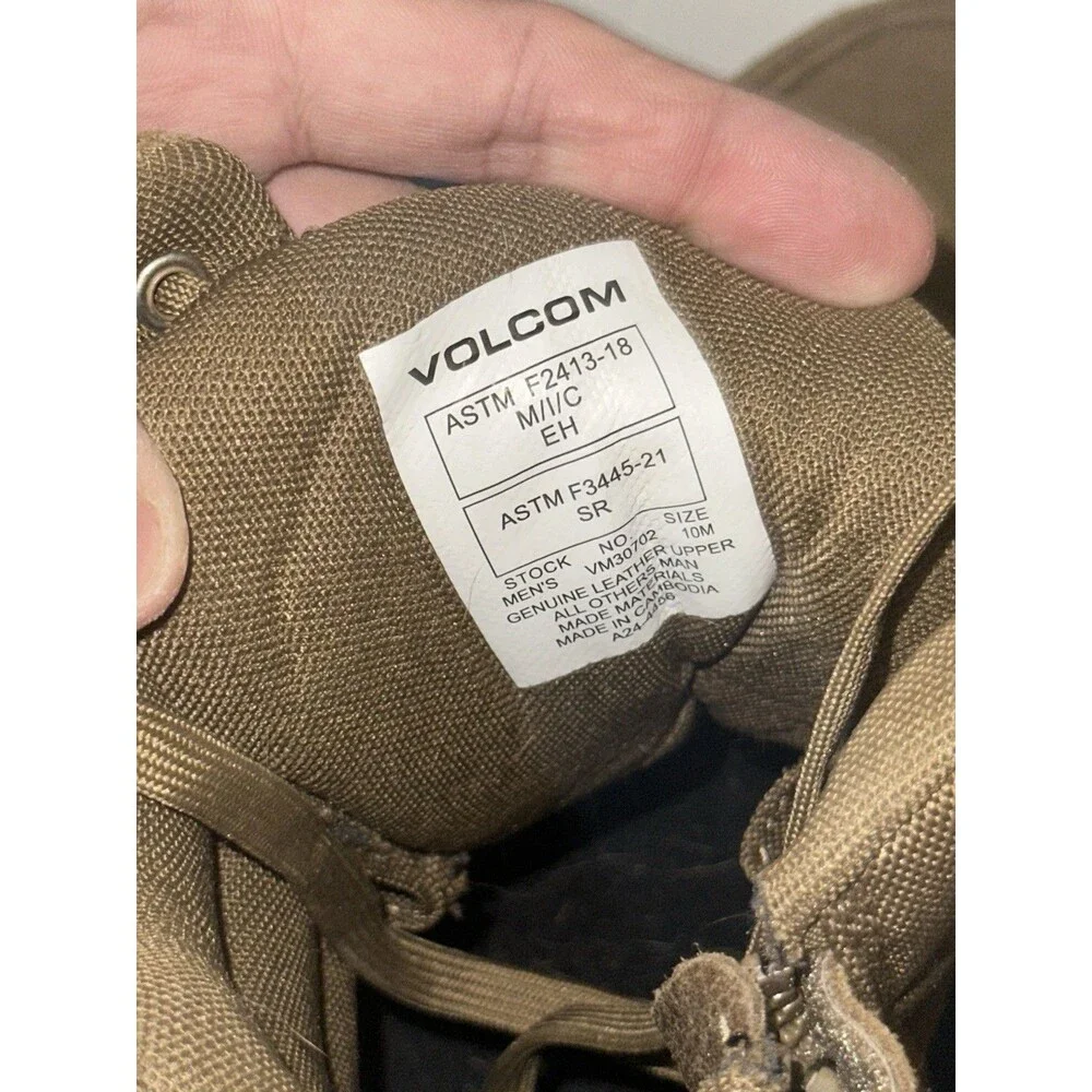 Volcom Stone Force 8” Comp Toe Tactical Boots Men Size 10M Coyote Brown VM30702